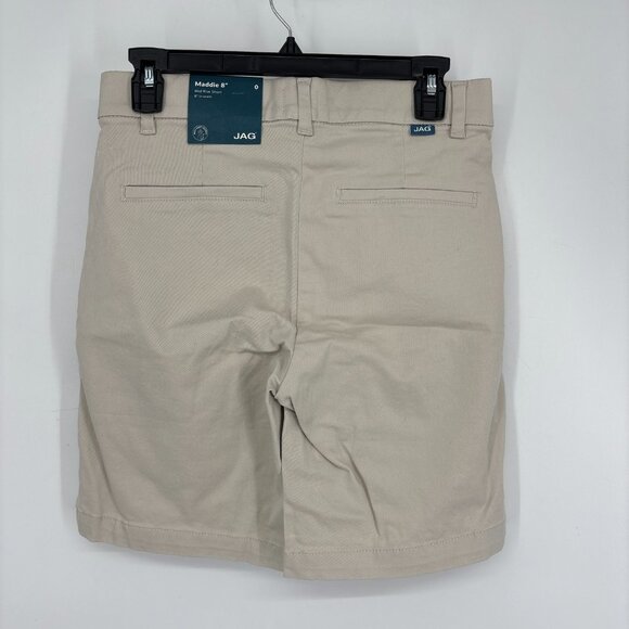 Jag Women's Maddie 8" Inseam Mid Rise Pull-On Bermuda Shorts Stone Size 0 NWT - Picture 3 of 6
